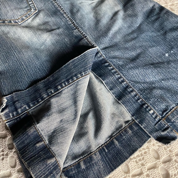 CATO GIRLS DISTRESSED JEAN SKIRT WITH SLIT  10 - Picture 4 of 6